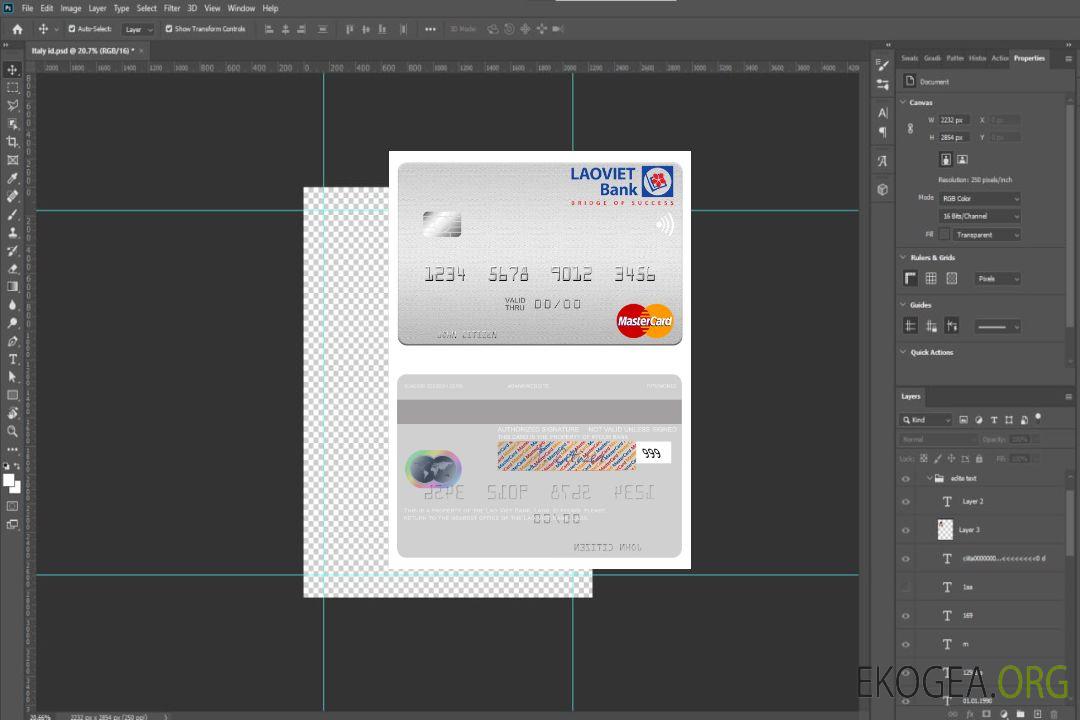 Carte Mastercard de la Banque Lao-Vietnamienne du Laos template
